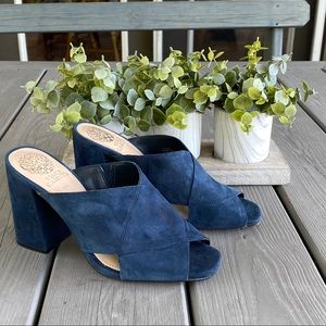 Vince Camuto Navy Blue Jevan Heeled Sandals 👡
